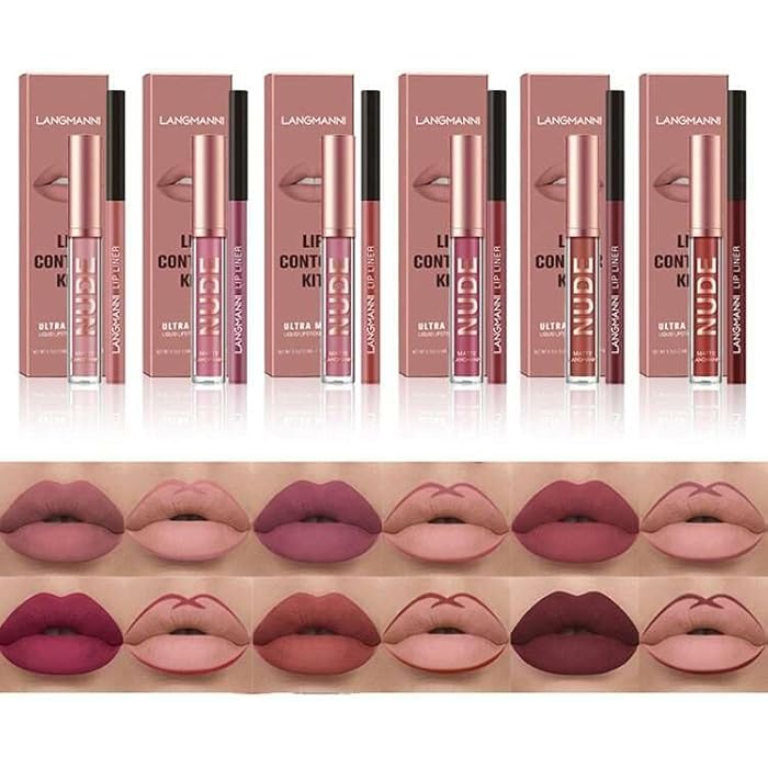 LAN GMANNI Liquid Lipcolor 2pcs Lip Gloss And Lipliner-Naked 04 - Image 5